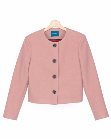 Blazer en Paño Cropped Rosa